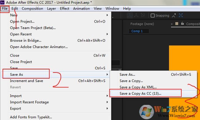 ae 2017保存低版本？ae保存為低版本圖文教程