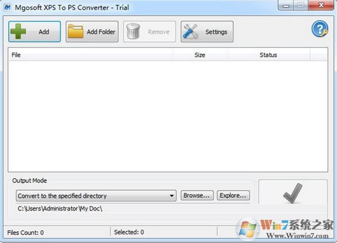 Mgosoft XPS To PS Converter v7.3.1(XPS/PXL文檔轉(zhuǎn)PS工具)