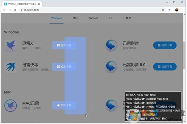 迅雷X多選下載功能怎么用？