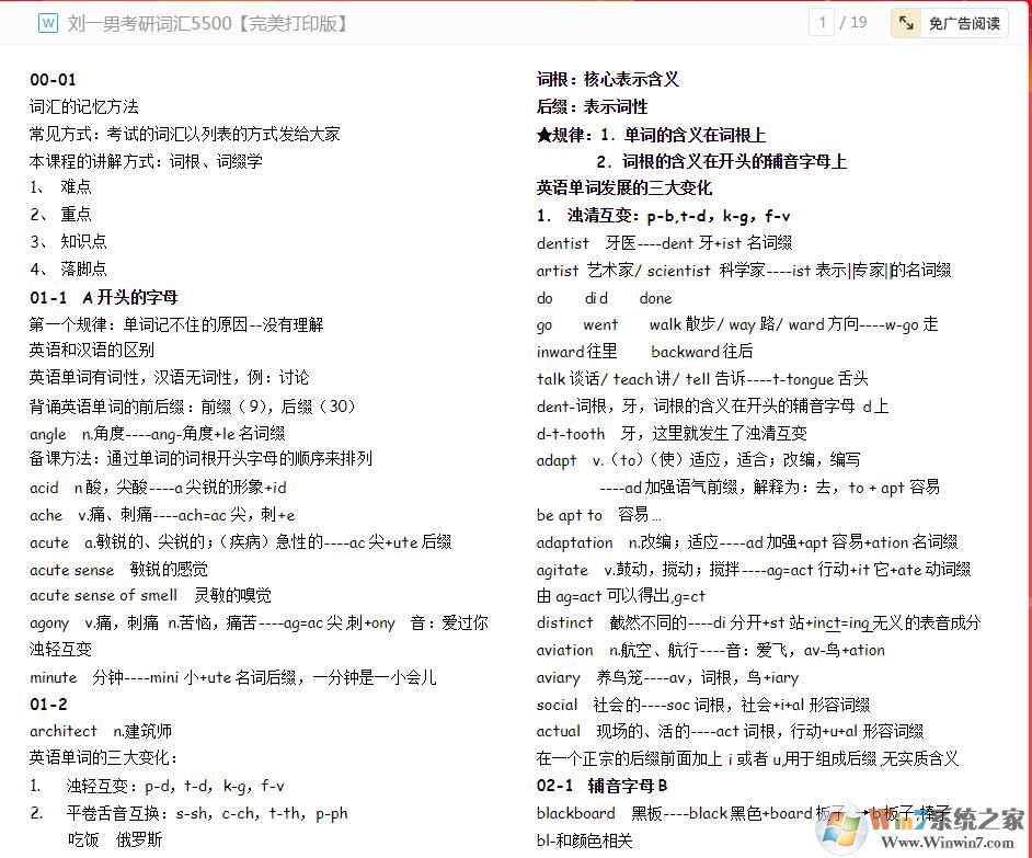 劉一男考研詞匯5500Word版下載|英語(yǔ)考研詞匯5500完美打印版