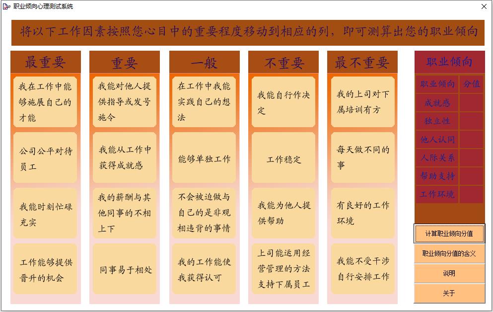 職業(yè)傾向心理測(cè)試軟件