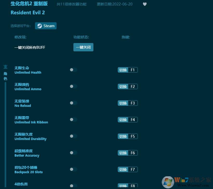 生化危機(jī)2重制版十五項修改器(steam版)