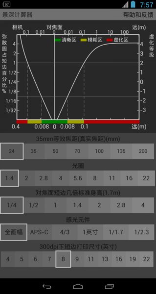 景深計(jì)算器(光影測量)