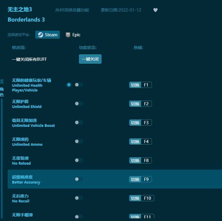 無主之地3四十九項(xiàng)修改器