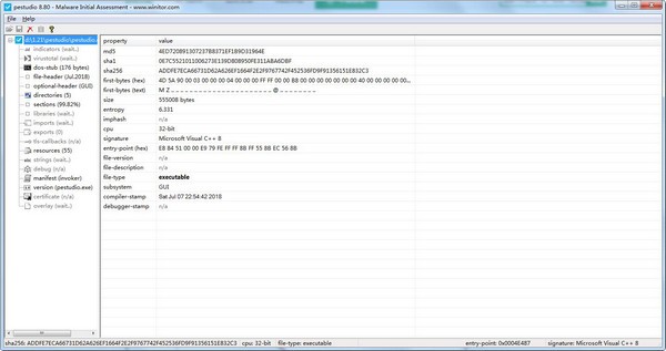 PeStudio(惡意軟件檢測軟件) 